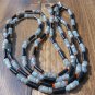 Item 118- 29.5" double strand obisidan, labradorite, agate & apatite necklace.