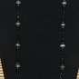 Item 92- 25" glass, Labradorite, onyx and blue sunstone necklace.
