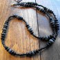 Item 92- 25" glass, Labradorite, onyx and blue sunstone necklace.