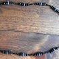 Item 92- 25" glass, Labradorite, onyx and blue sunstone necklace.