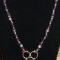 Item 61- 21.5" Amethyst, fluorite, silverplate & glass necklace. With earrings.
