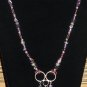 Item 61- 21.5" Amethyst, fluorite, silverplate & glass necklace. With earrings.
