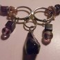 Item 61- 21.5" Amethyst, fluorite, silverplate & glass necklace. With earrings.