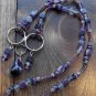 Item 61- 21.5" Amethyst, fluorite, silverplate & glass necklace. With earrings.
