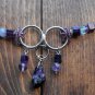 Item 61- 21.5" Amethyst, fluorite, silverplate & glass necklace. With earrings.