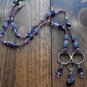 Item 61- 21.5" Amethyst, fluorite, silverplate & glass necklace. With earrings.