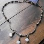 Item 94- 18" Unakite, quartz, silverplate, Tibetan silver necklace.