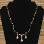 Item 94- 18" Unakite, quartz, silverplate, Tibetan silver necklace.