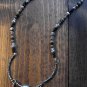 Item 94- 18" Unakite, quartz, silverplate, Tibetan silver necklace.