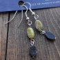 Item 67- 20" Magnetite, serpentine & silverplate necklace. With earrings.