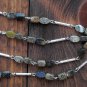 Item 67- 20" Magnetite, serpentine & silverplate necklace. With earrings.