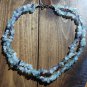 Item 114- 18" Fluorite and silverplate double strand necklace.