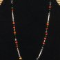 Item 63- 19" Tiger eye, olive quartz & silverplate necklace.  With earrings.
