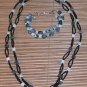 Item 115- 23" Glass, amazonite & agate double strand necklace. With bracelet.