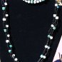 Item 115- 23" Glass, amazonite & agate double strand necklace. With bracelet.