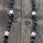 Item 6- 17" silverplate, tourmaline & antique black glass necklace.