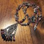 Item 88- 20" jasper, glass & silverplate necklace. With pewter pendant.