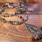 Item 88- 20" jasper, glass & silverplate necklace. With pewter pendant.