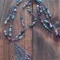 Item 88- 20" jasper, glass & silverplate necklace. With pewter pendant.