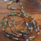 Item 40- 43" Fluorite and glass necklace.