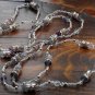 Item 36- 44" Fluorite, glass & silverplate necklace.