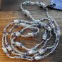 Item 36- 44" Fluorite, glass & silverplate necklace.