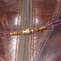 Item 139- 13.5" Glass, amethyst & goldplate boot bracelet.