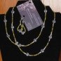Item 141- 35" Serpentine, carnelian agate, glass & Tibetan silver necklace. With earrings.