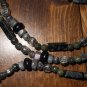 Item 142- 55" Labradorite, serpentine, Tibetan silver & blue sandstone necklace with earrings.