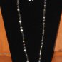 Item 142- 55" Labradorite, serpentine, Tibetan silver & blue sandstone necklace with earrings.