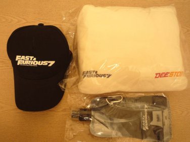 Fast & Furious 7 Set Cap Blanket and soft pvc water bottle Keychain No Blu Ray