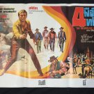 The Relentless Four 1965 Thai Movie Poster Adam West Western Cowboy No Blu Ray