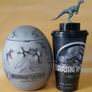 Jurassic World 2015 Dinosaur Egg Popcorn Tub + Cup Raptor Topper  No DVD Blu Ray