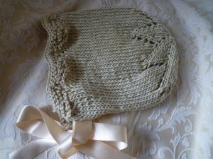 Flower crown Christening Bonnet