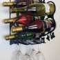 Wall Mount wine bottle/glass holder--holds 5 bottles/4 glasses