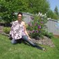 Pale Pink Brown Hibiscus Poncho