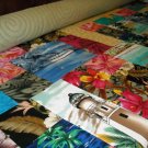 King size Hawaiian quilt. Long arm quilted. Handmade (machine) With shams