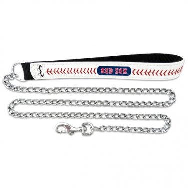 Boston Red Sox Baseball Leather Chain Leash Large