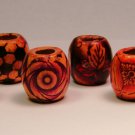 20 Painted Wood Beads - 17mm - Free Shipping!