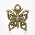 6 Antique Bronze Butterfly Charms - 15mm - Free Shipping!