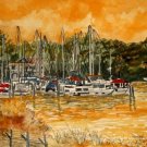 sienna sailboat nautical art print