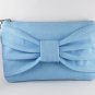 Big Bow ( Blue )-iPhone Purse, Cell Phone Wristlet, Camera Bag, Cosmetic Bag, Zipper Pouch