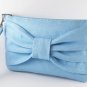 Big Bow ( Blue )-iPhone Purse, Cell Phone Wristlet, Camera Bag, Cosmetic Bag, Zipper Pouch