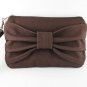 Big Bow ( Brown ) - iPhone Purse, Cell Phone Wristlet, Camera Bag, Cosmetic Bag, Zipper Pouch