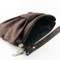 Big Bow ( Brown ) - iPhone Purse, Cell Phone Wristlet, Camera Bag, Cosmetic Bag, Zipper Pouch