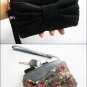 Big Bow ( Brown ) - iPhone Purse, Cell Phone Wristlet, Camera Bag, Cosmetic Bag, Zipper Pouch