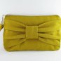 Big Bow ( Mustard ) - iPhone Purse, Cell Phone Wristlet, Camera Bag, Cosmetic Bag, Zipper Pouch