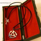 Sterling Silver Medium Adapter Pendant and Leather Necklace