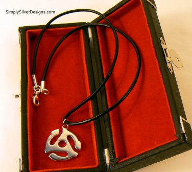Sterling Silver Medium Adapter Pendant and Leather Necklace