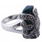 Green Aventurine with Marcasite Ring